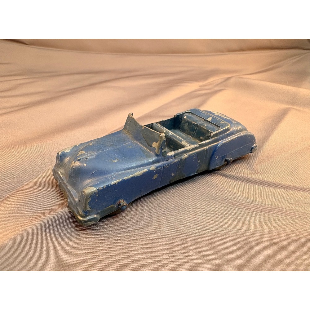 Vintage Tootsietoy Blue Diecast Convertible Car Made in USA Mid-Century Toy